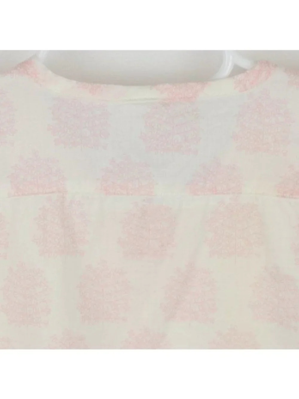 Egg Baby Infant 3-6 Months White Pink Tree Print Button Up Ruffle Sleeve Blouse